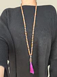 Japa Mala Rudraksha 7mm borla Fucsia - Miniatura 7