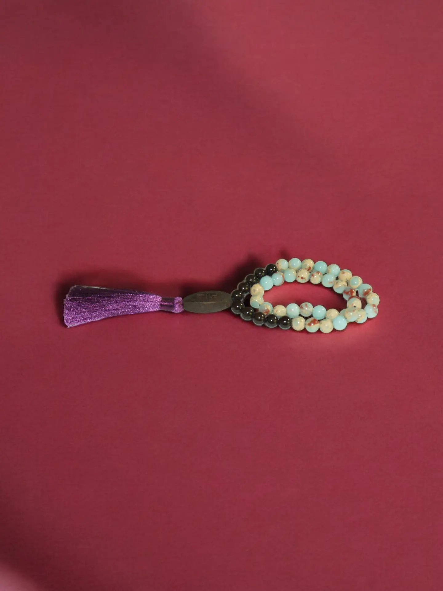 Japa Mala 45 cuentas de Jaspe Imperial y Granate 8mm 3