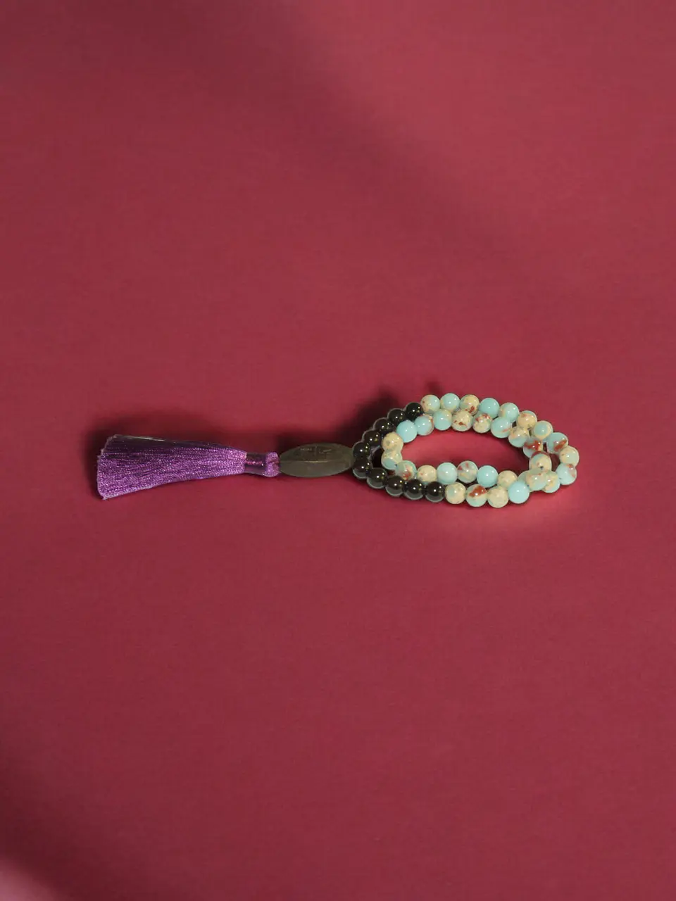 Japa Mala 45 cuentas de Jaspe Imperial y Granate 8mm 3