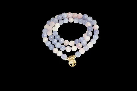 Pulsera de Aguamarina y Kunzita de 8mm