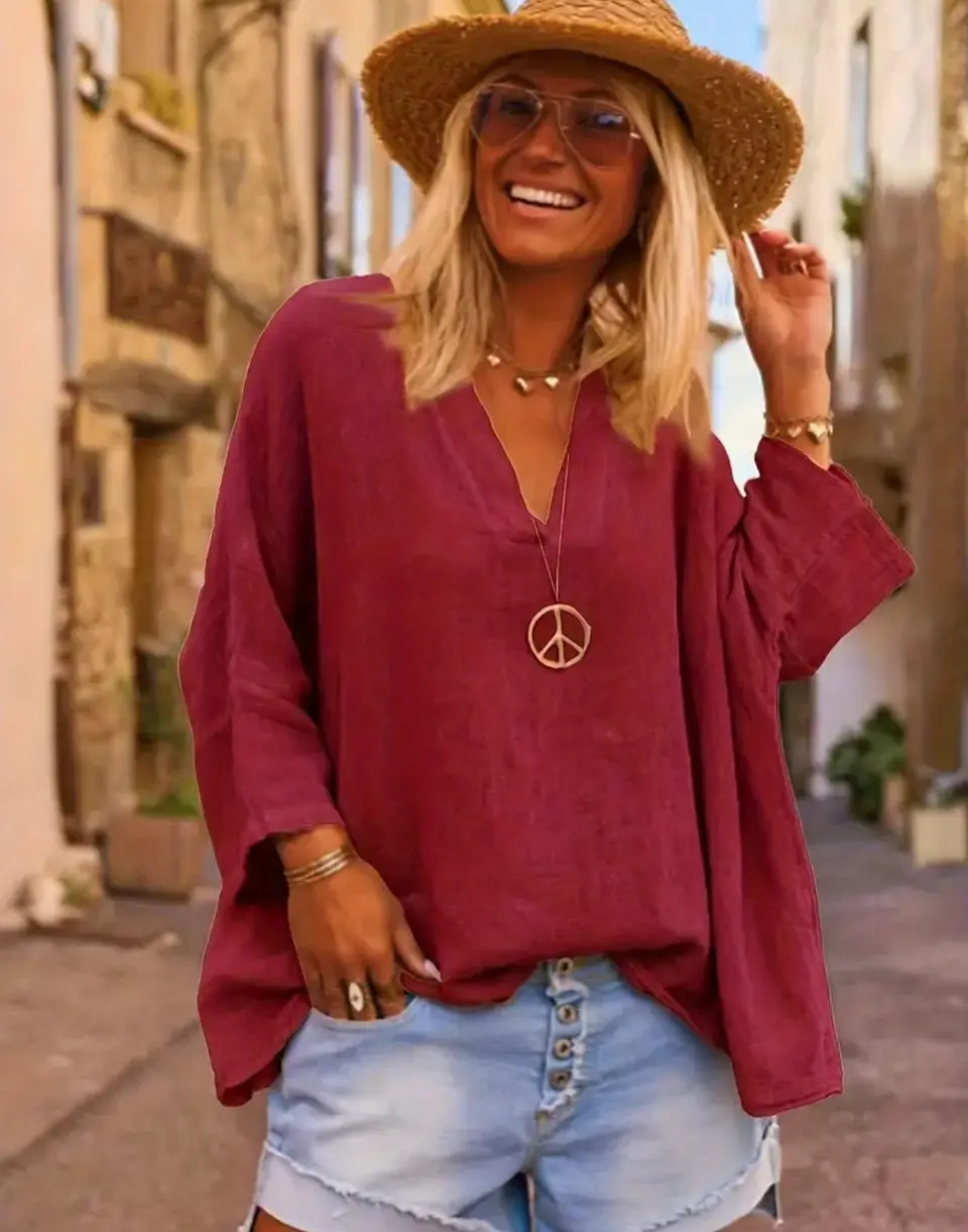 Camisa Roja vino talla XL 2