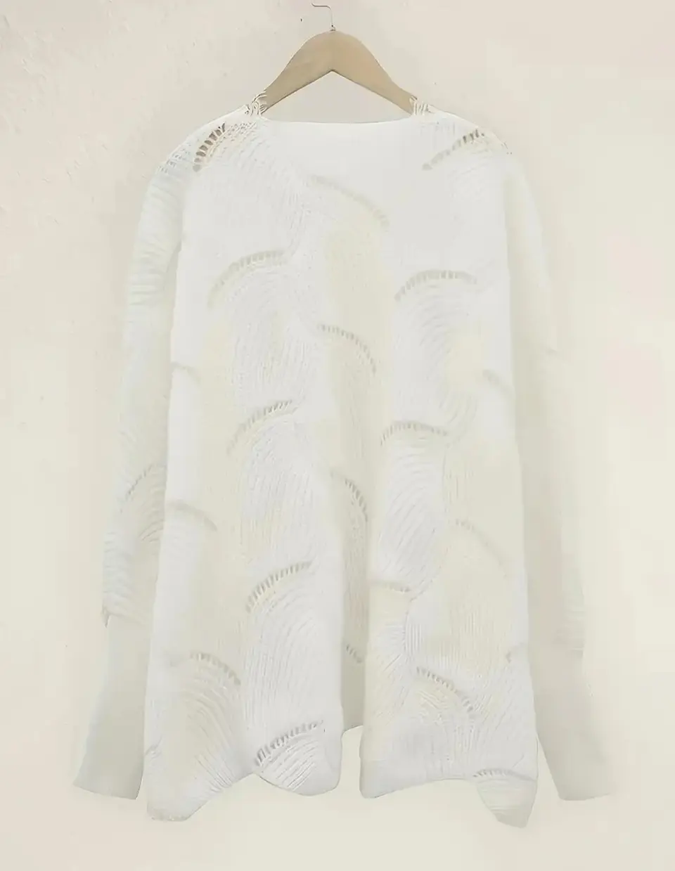 Sweter Blanco con encaje Talla L 2