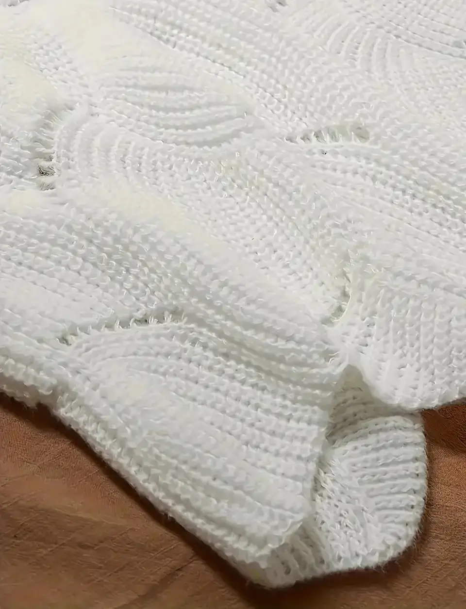 Sweter Blanco con encaje Talla L 3