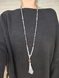 Japa Mala Howlita y Larvikita 6mm borla gris - Miniatura 4