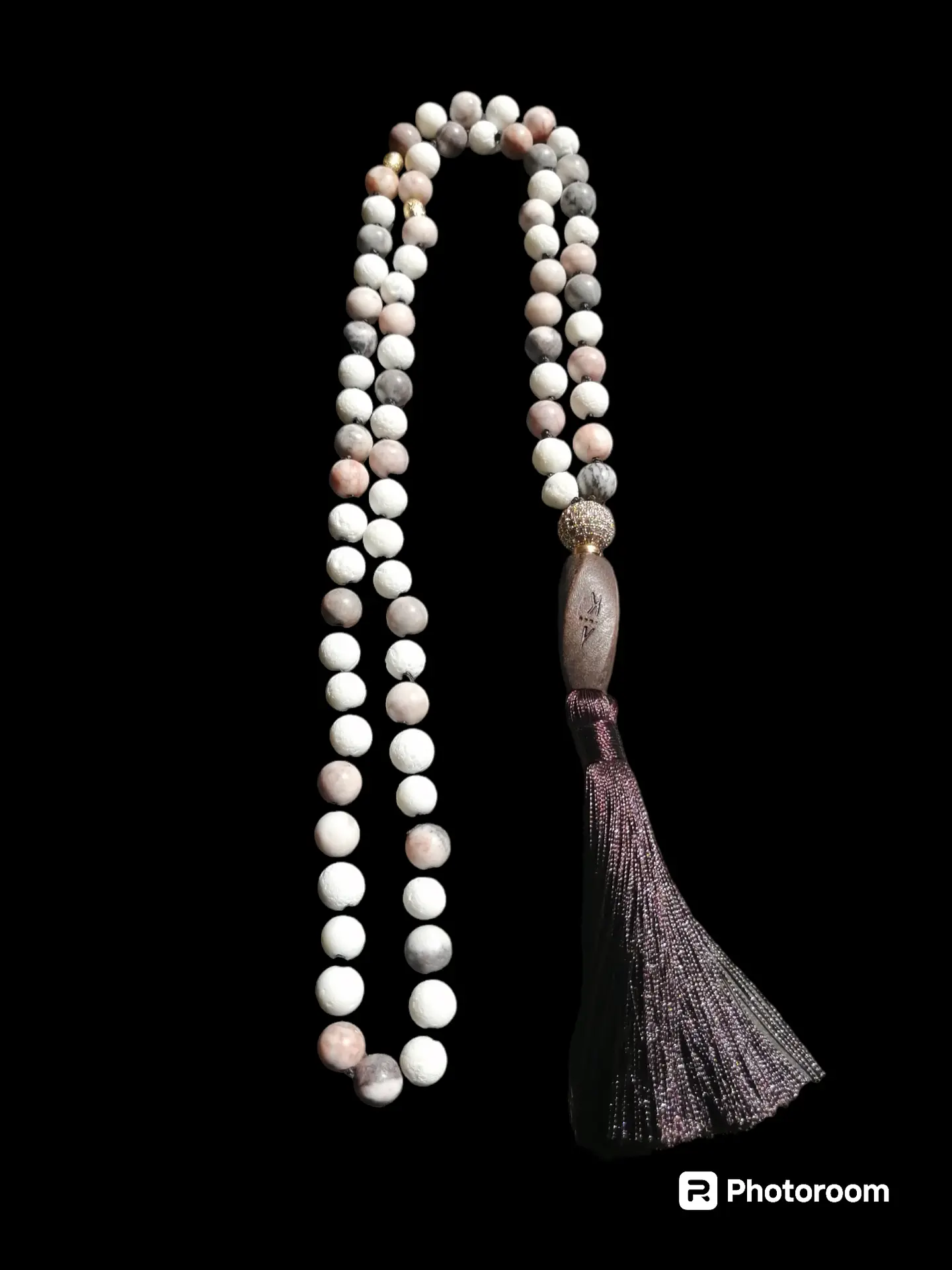 Collar Rodonita y Coral 8mm 4