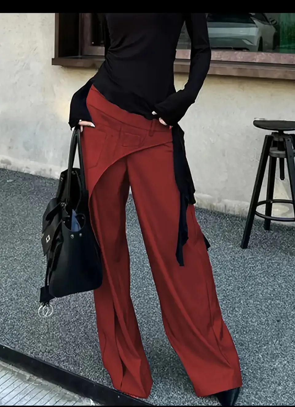 Pantalón Rojo vino talla L 2