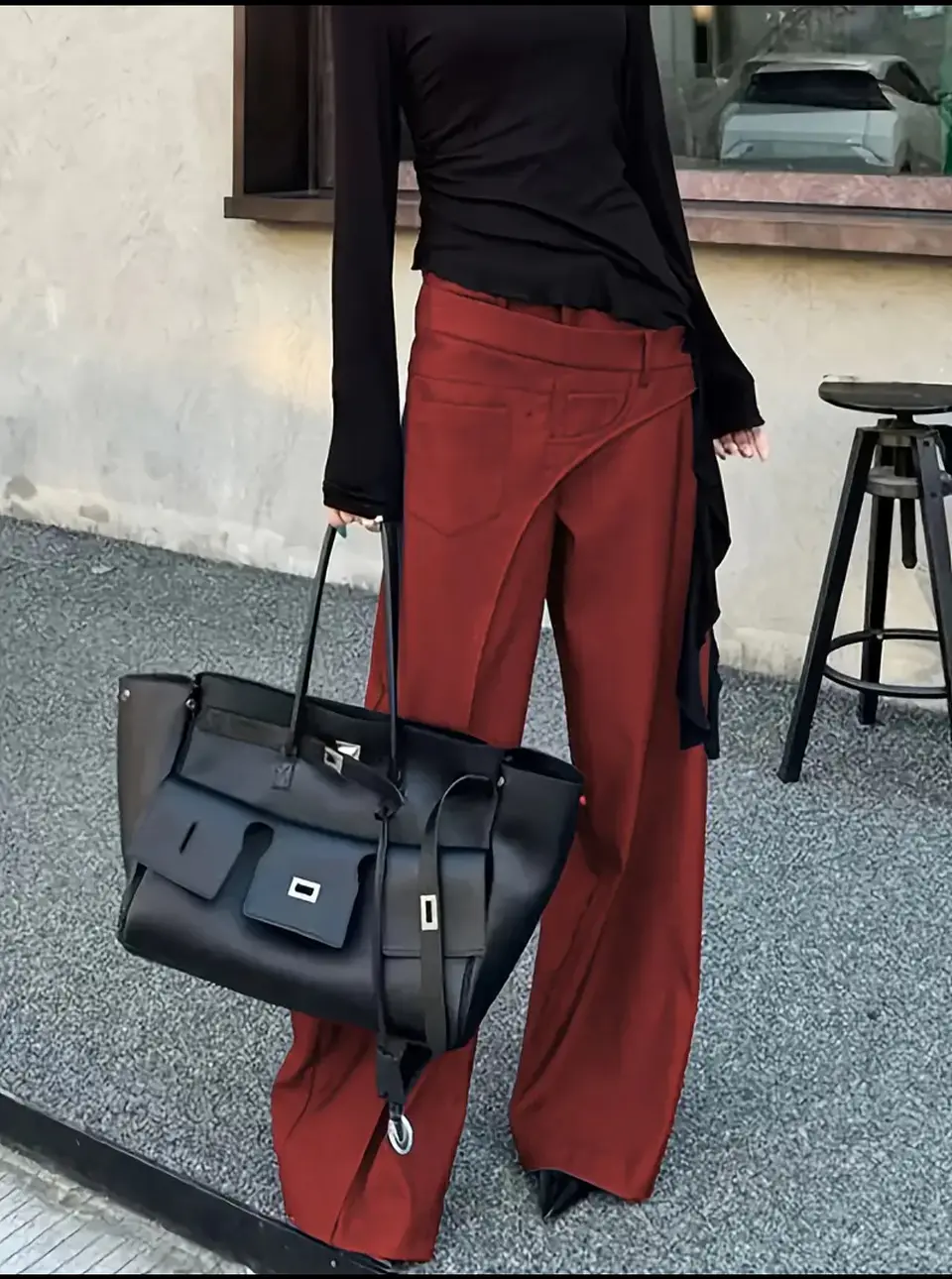 Pantalón Rojo vino talla L 3