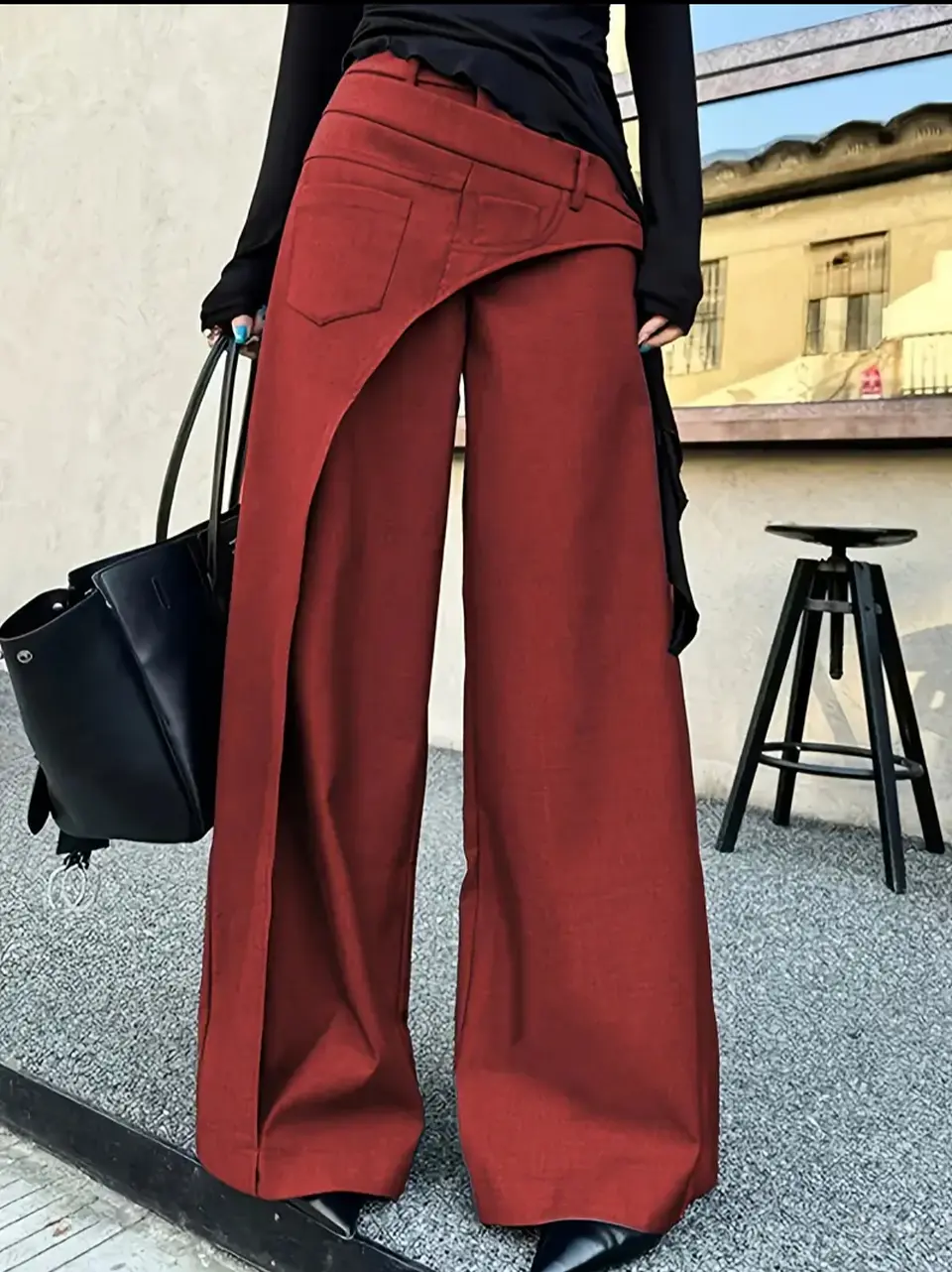 Pantalón Rojo vino talla L 4