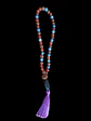Japa Mala 45 cuentas de Cornalina, Rudraksha y Aguamarina 8mm - Miniatura 1