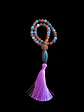 Japa Mala 45 cuentas de Cornalina, Rudraksha y Aguamarina 8mm - Miniatura 2