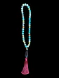 Japa Mala 45 cuentas de Aguamarina, Jade limón y Amazonita 8mm - Miniatura 1