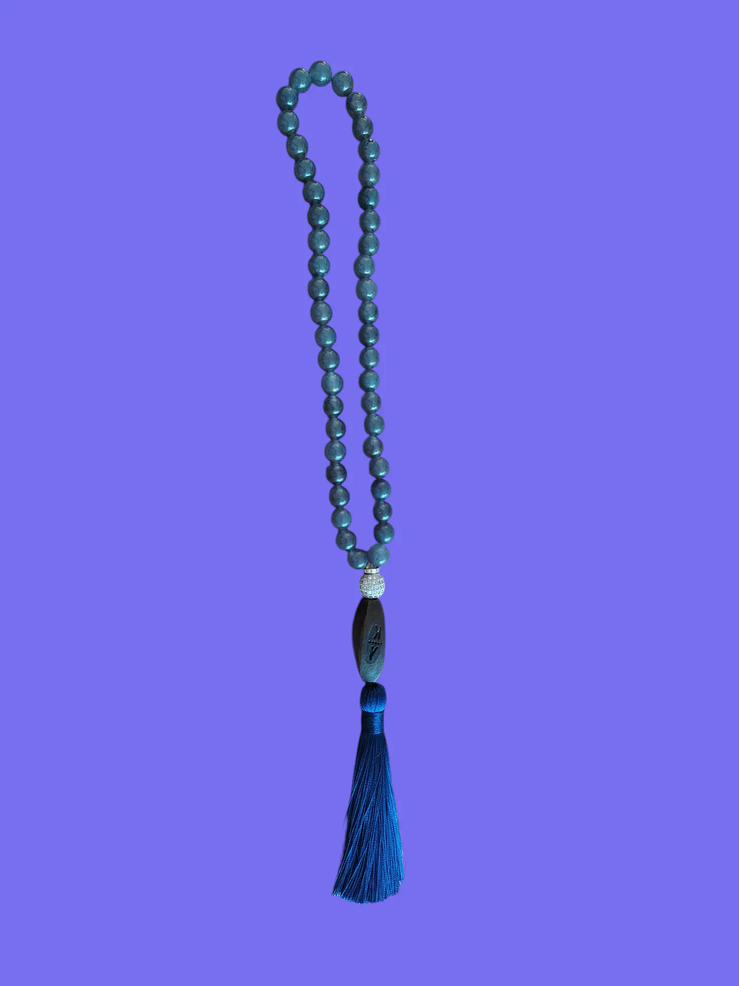 Japa Mala 45 cuentas de Cuarzo Ahumado azul 8mm 5