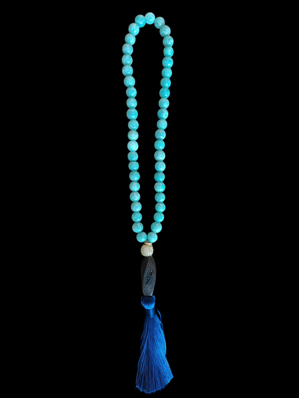 Japa Mala 45 cuentas de Aguamarina 8mm 1