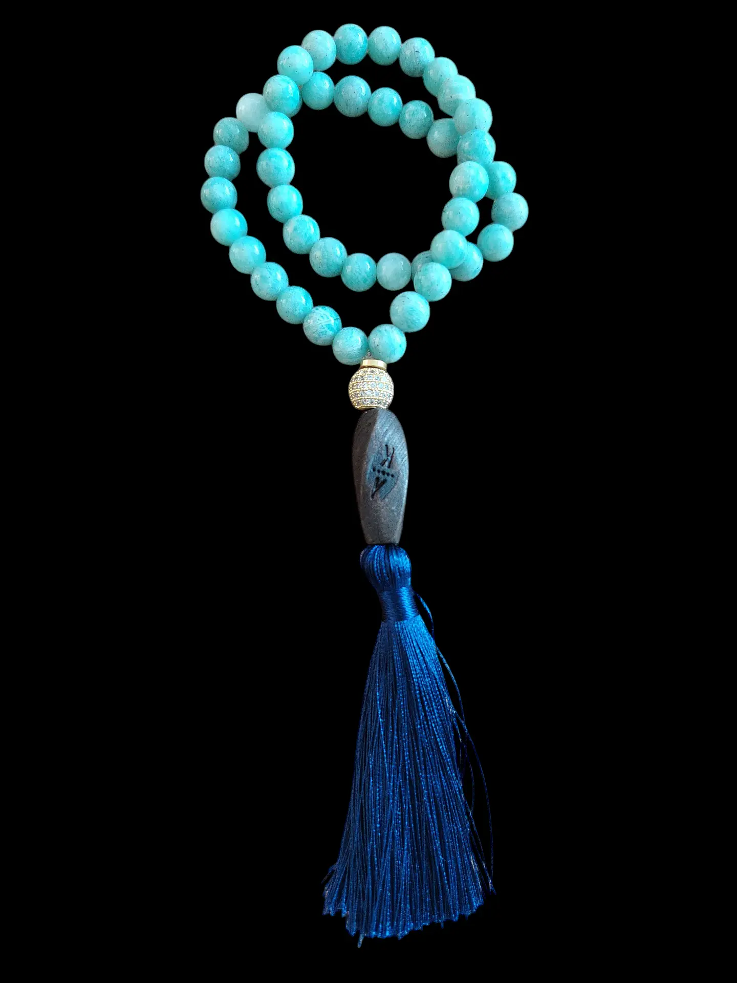 Japa Mala 45 cuentas de Aguamarina 8mm 5