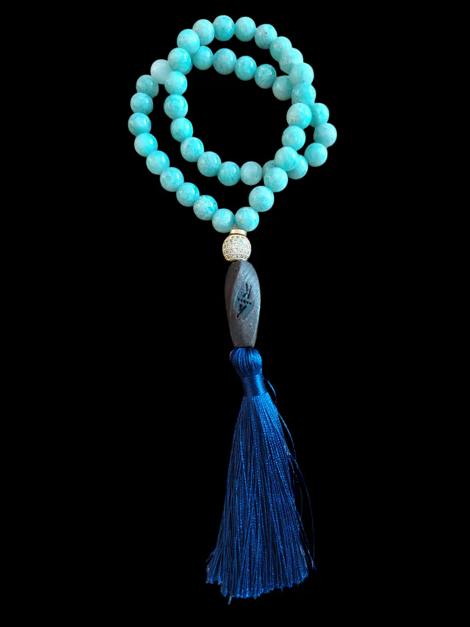 Japa Mala 45 cuentas de Aguamarina 8mm 5