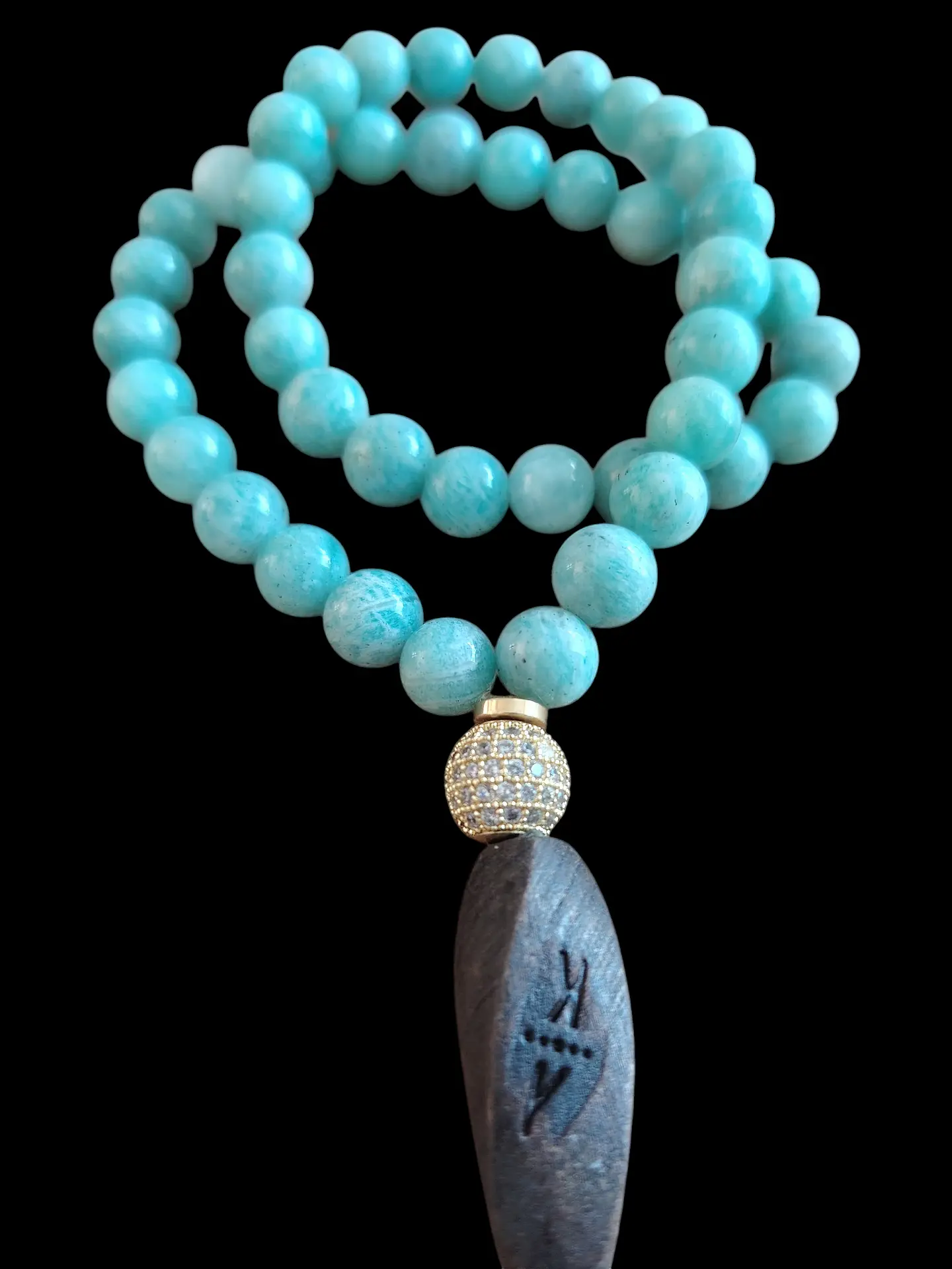 Japa Mala 45 cuentas de Aguamarina 8mm 4