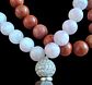 Japa Mala 45 cuentas de Kunzita y Jaspe Rojo de 8mm - Miniatura 3
