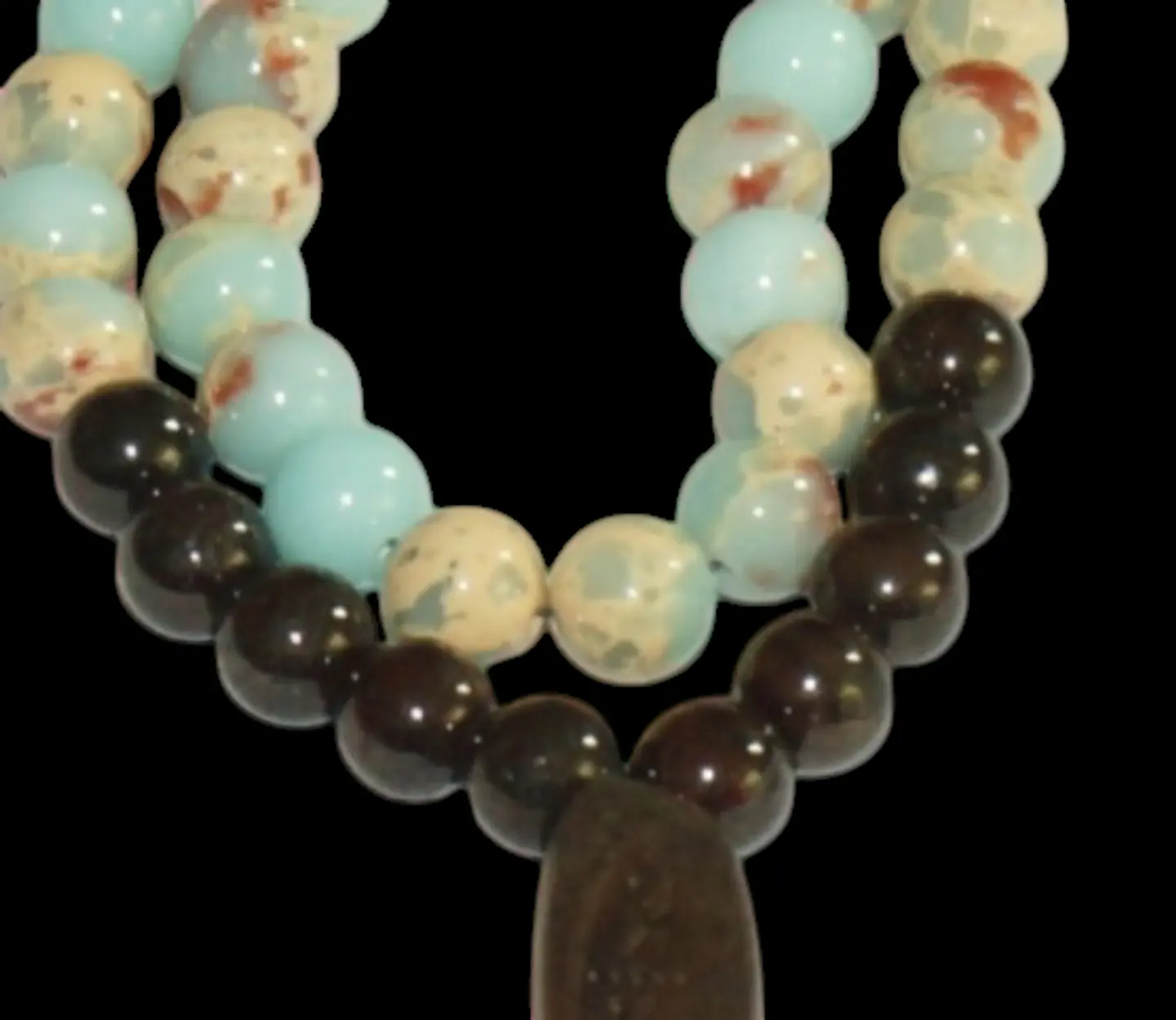 Japa Mala 45 cuentas de Jaspe Imperial y Granate 8mm 2