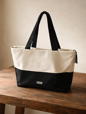 Lona Bicolor Crudo & Negro