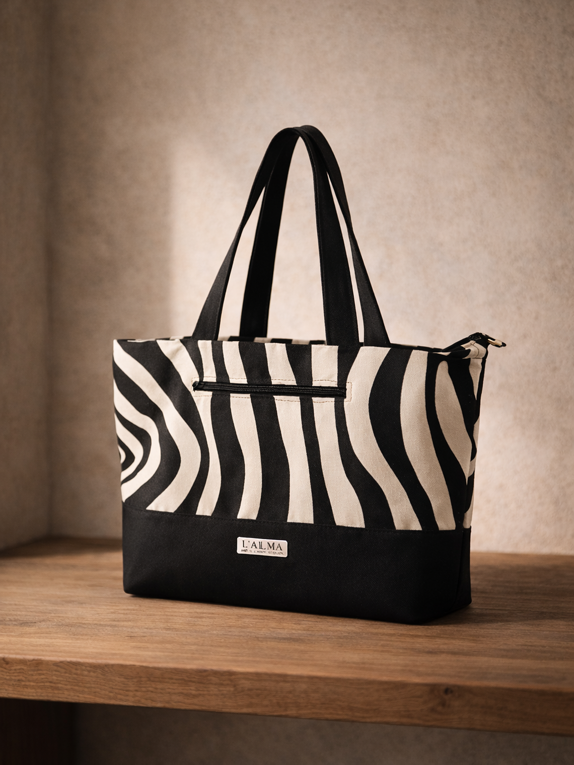 Bolso Lona Negra & Cebra 1