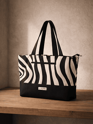 Bolso Lona Negra & Cebra
