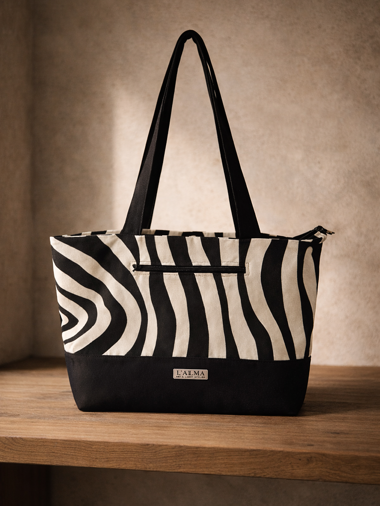 Bolso Lona Negra & Cebra 2