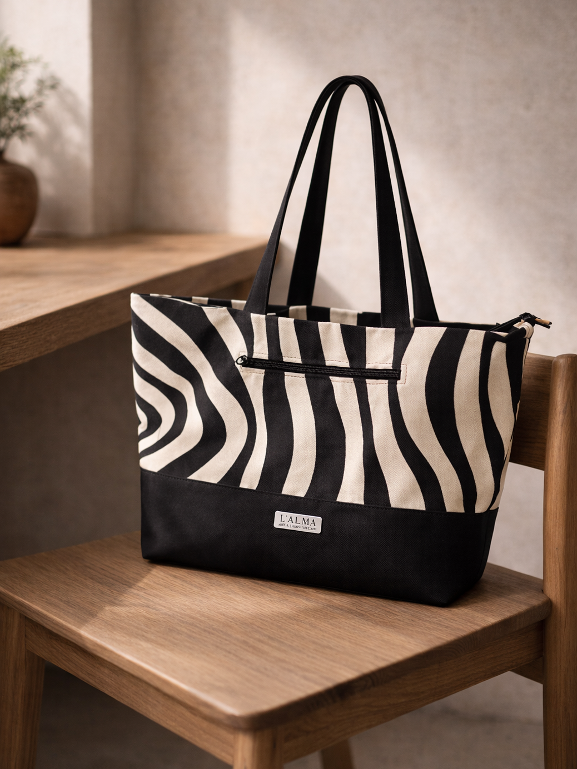 Bolso Lona Negra & Cebra 4