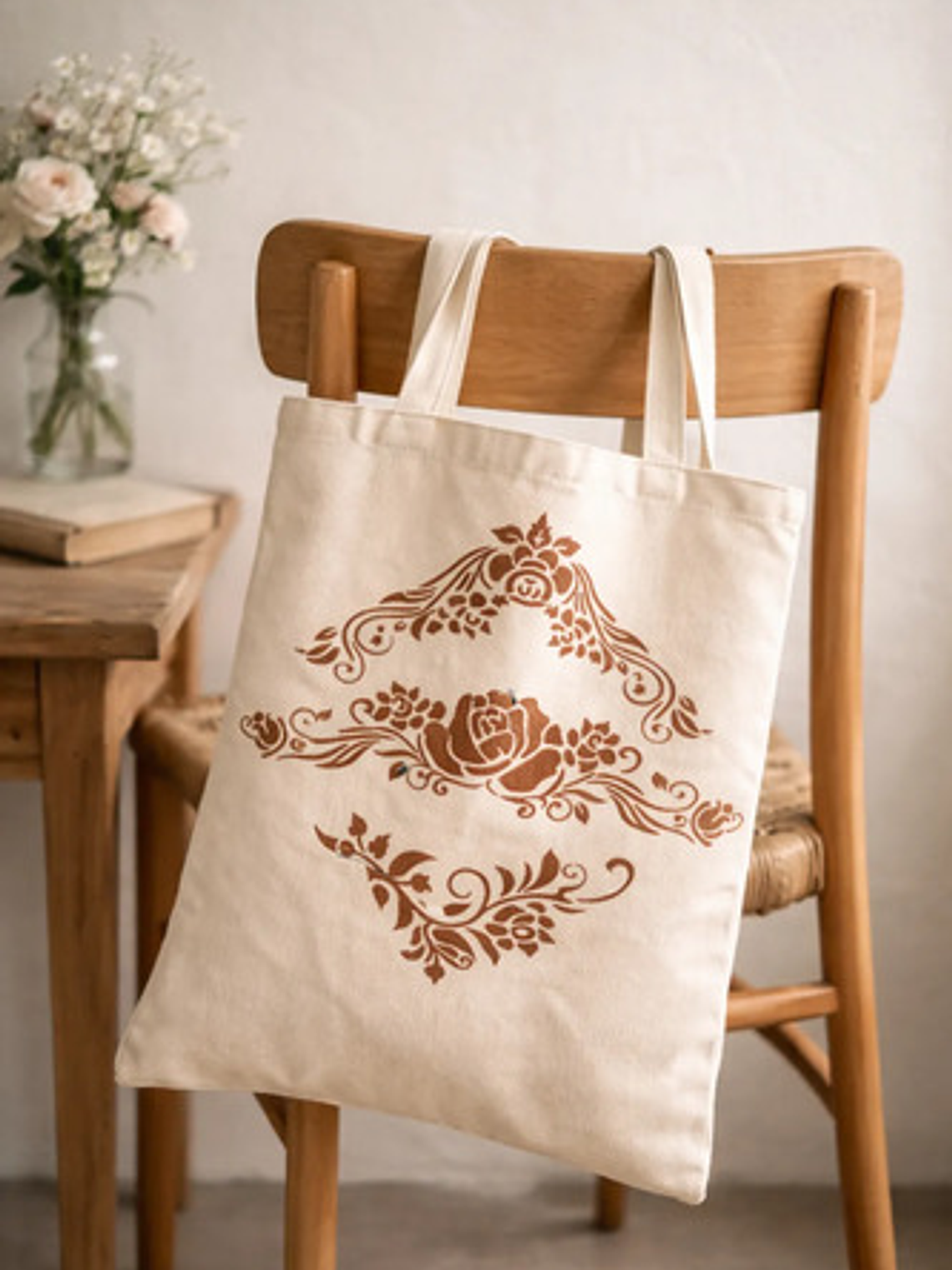 Cartera Tote Mujer Algodón Diseño Artesanal Pintada A Mano 3