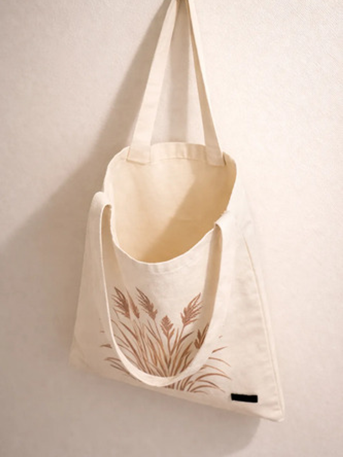 Bolso Tote Lona Pintada Mano Botánica Tiempo Natural Colores 3