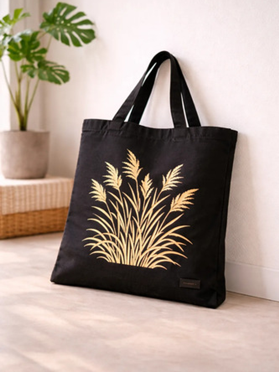 Bolso Tote Lona Pintada Mano Botánica Tiempo Natural Colores 8