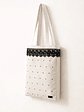 Cartera Tote Canvas Crudo Con Encaje Negro Mujer - Miniatura 1