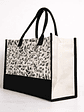 Bolso Modelo Shopper Lona Bicolor Negro Mujer - Miniatura 3