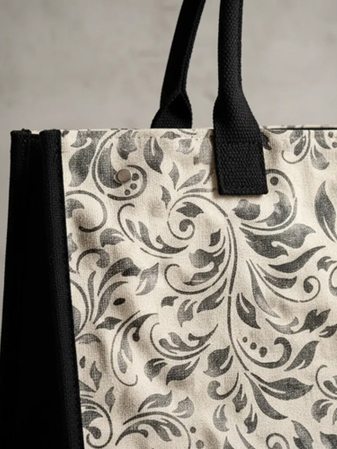 Bolso Modelo Shopper Lona Bicolor Negro Mujer 4