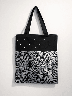 Cartera Tote Mujer Cebra Negra Urbana Diseño Exclusivo