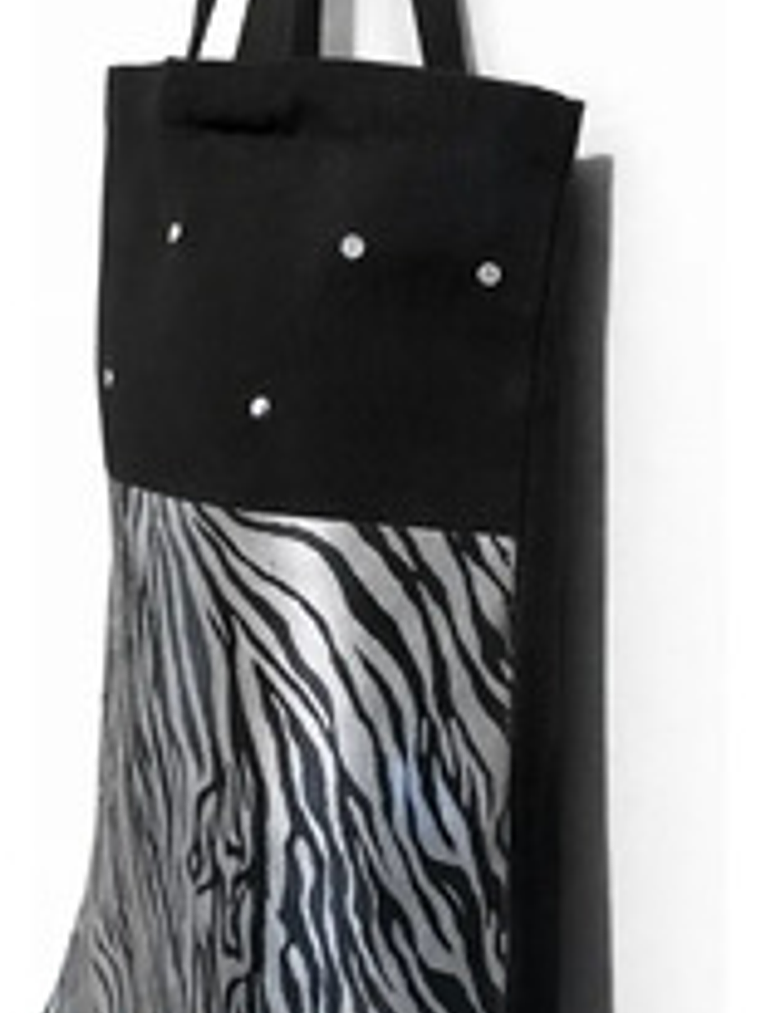 Cartera Tote Mujer Cebra Negra Urbana Diseño Exclusivo 3