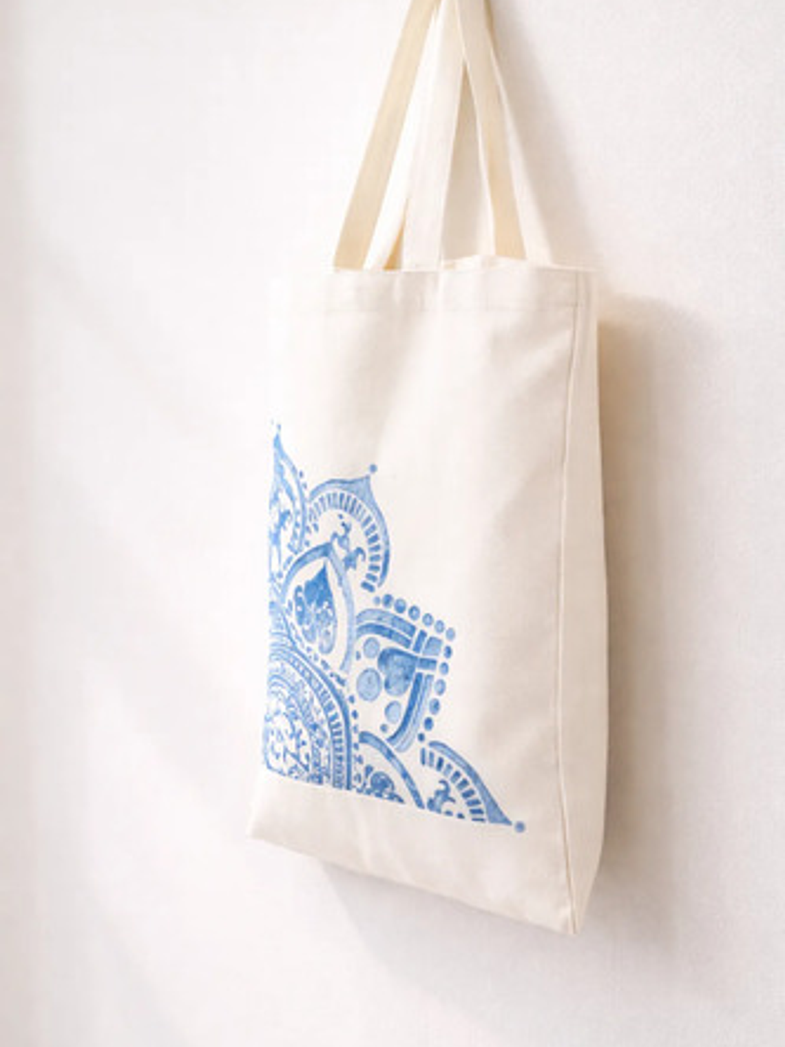 Bolso Tote Bag Algodón Natural Pintada Mano Colores 39x35 Cm 2