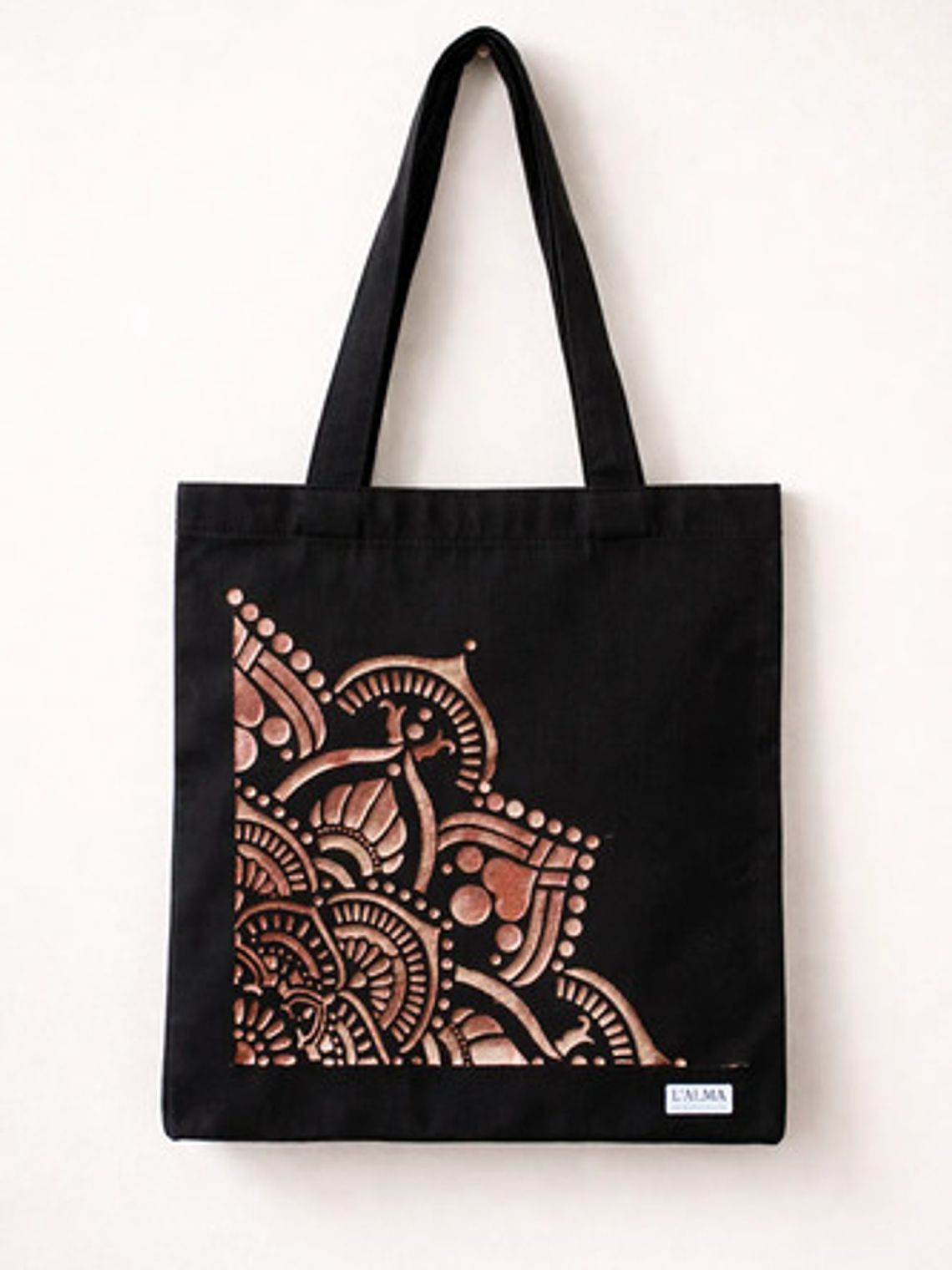 Bolso Tote Bag Algodón Natural Pintada Mano Colores 39x35 Cm 6