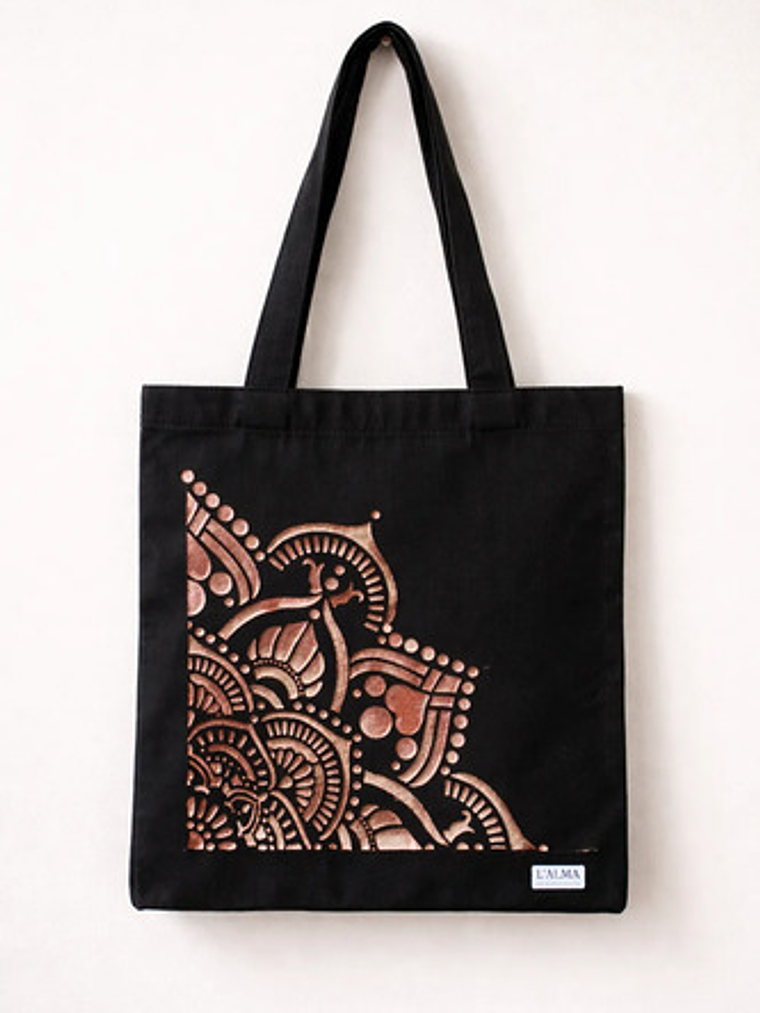 Bolso Tote Bag Algodón Natural Pintada Mano Colores 39x35 Cm 6