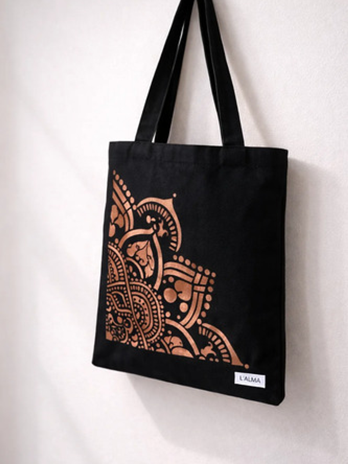 Bolso Tote Bag Algodón Natural Pintada Mano Colores 39x35 Cm 7