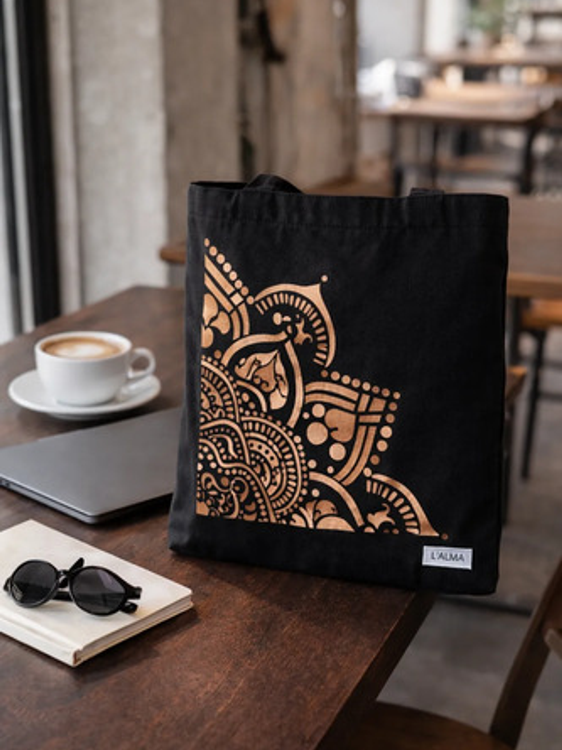 Bolso Tote Bag Algodón Natural Pintada Mano Colores 39x35 Cm 9