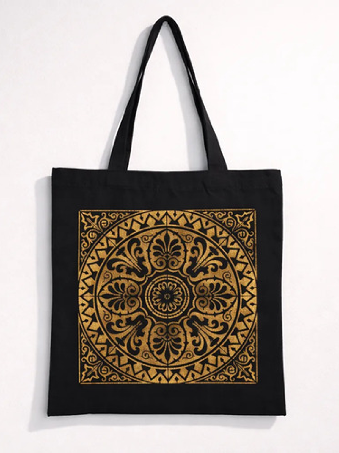 Bolso Tote Generica Tote Bag Lona Asas Negras 6