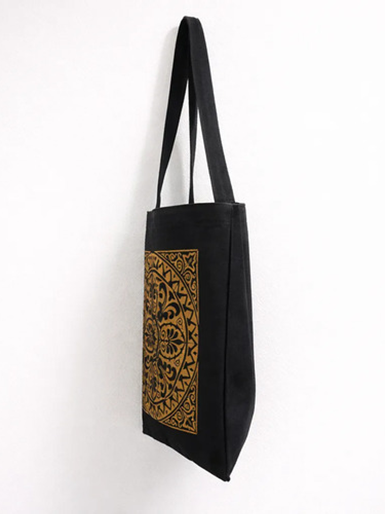 Bolso Tote Generica Tote Bag Lona Asas Negras 7