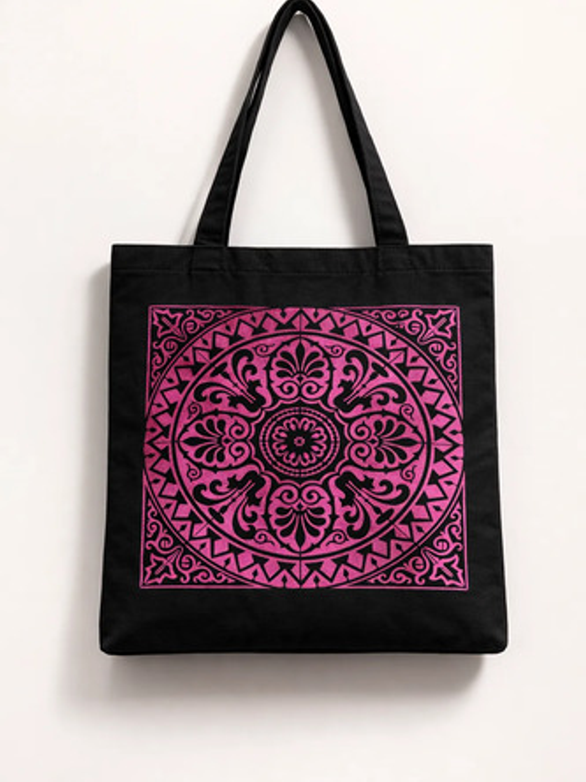 Bolso Tote Generica Tote Bag Lona Asas Negras 14