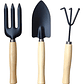Set 3 Unidades Jardineria Pala Rastrillo Tridente Grande - Miniatura 1
