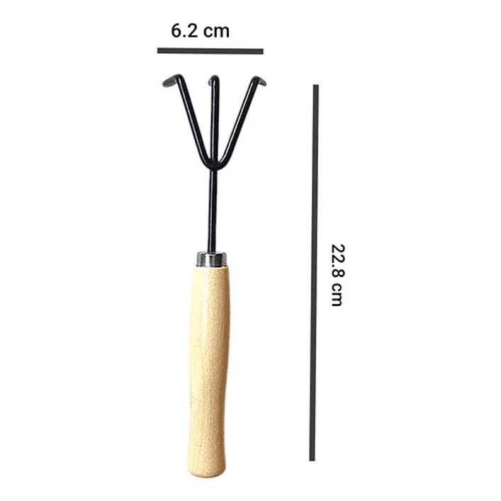 Set 3 Unidades Jardineria Pala Rastrillo Tridente Grande 4