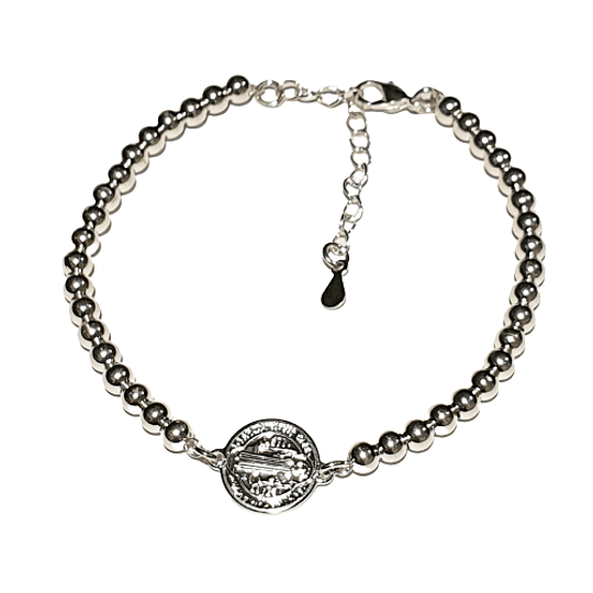 PULSERA SAINT BENEDICT SILVER. - Image 1