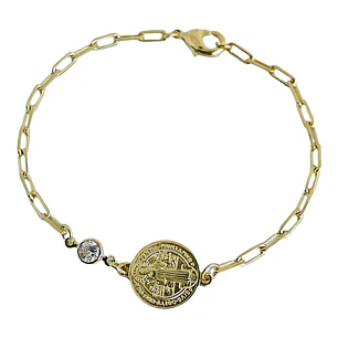PULSERA SAINT BENEDICT GOLDEN DOT