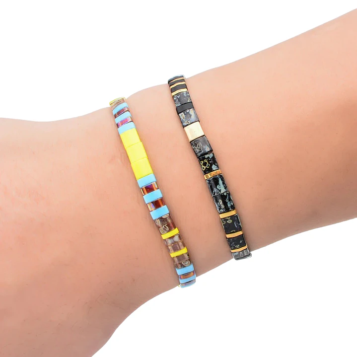 PULSERA TILA MARBLED GREEN GOLD 2