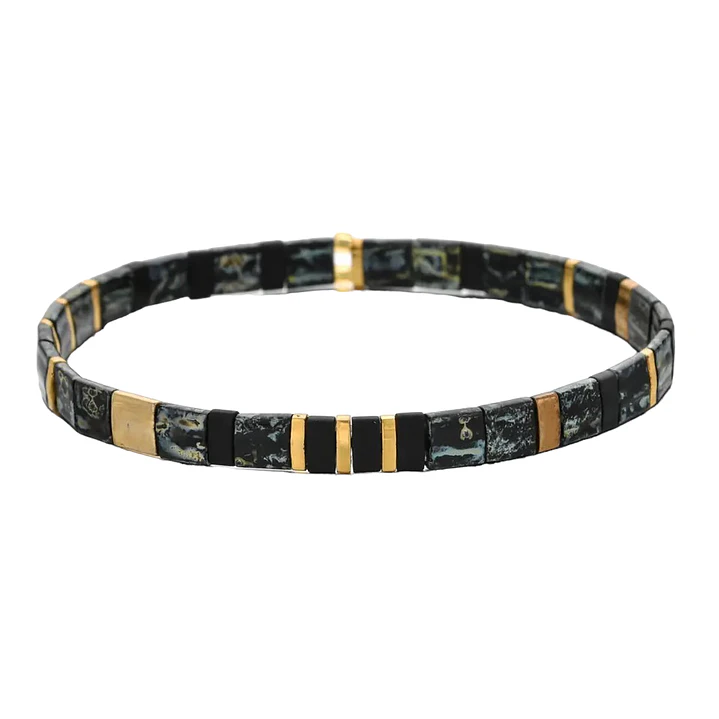 PULSERA TILA MARBLED GREEN GOLD 1