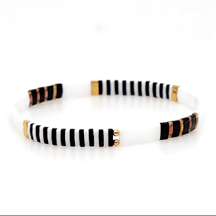 PULSERA TILA BLACK WHITE INTER